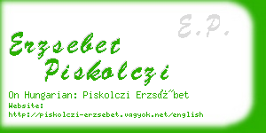 erzsebet piskolczi business card